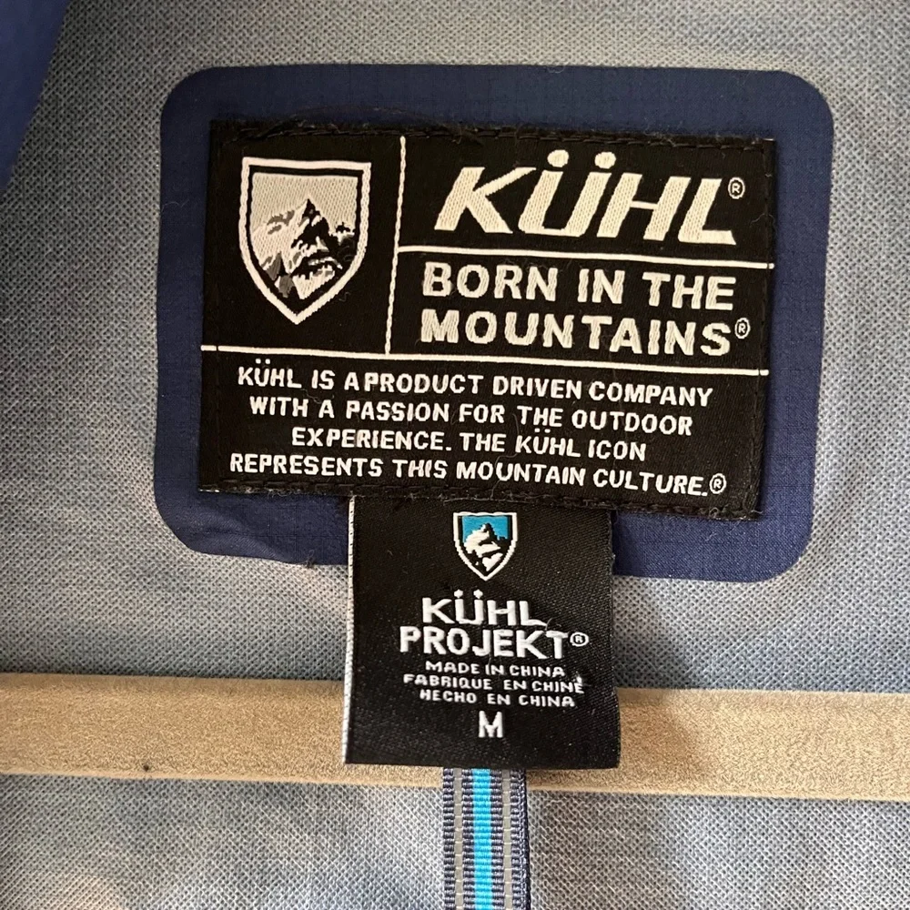 KUHL Jetstream Lightweight Trench Women’s Medium Navy Blue Hooded Rain Jacket - Picture 3 of 12